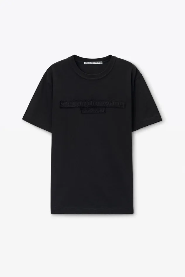 Alexander Wang UnisexWomenMen Unisex Tee With Distressed Logo In Cotton Jersey
