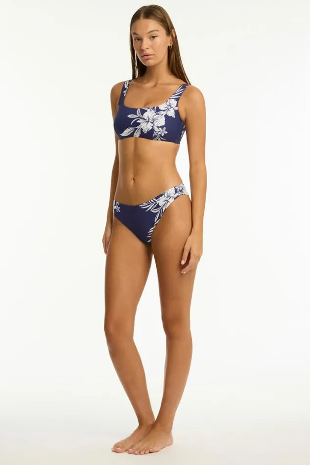 Aloha Low Square Neck Bra Aloha French Navy Women Sea Level Tops
