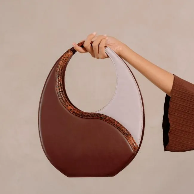 ALOHAS Bags The O Venti Indo 8211 Brown And Mauve Leather Bag 8211 Women
