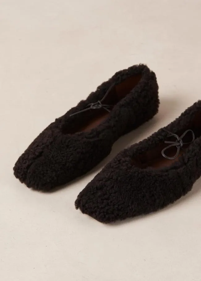 ALOHAS Ballet Flats Sway Furry 8211 Brown Fur Ballerinas 8211 Women