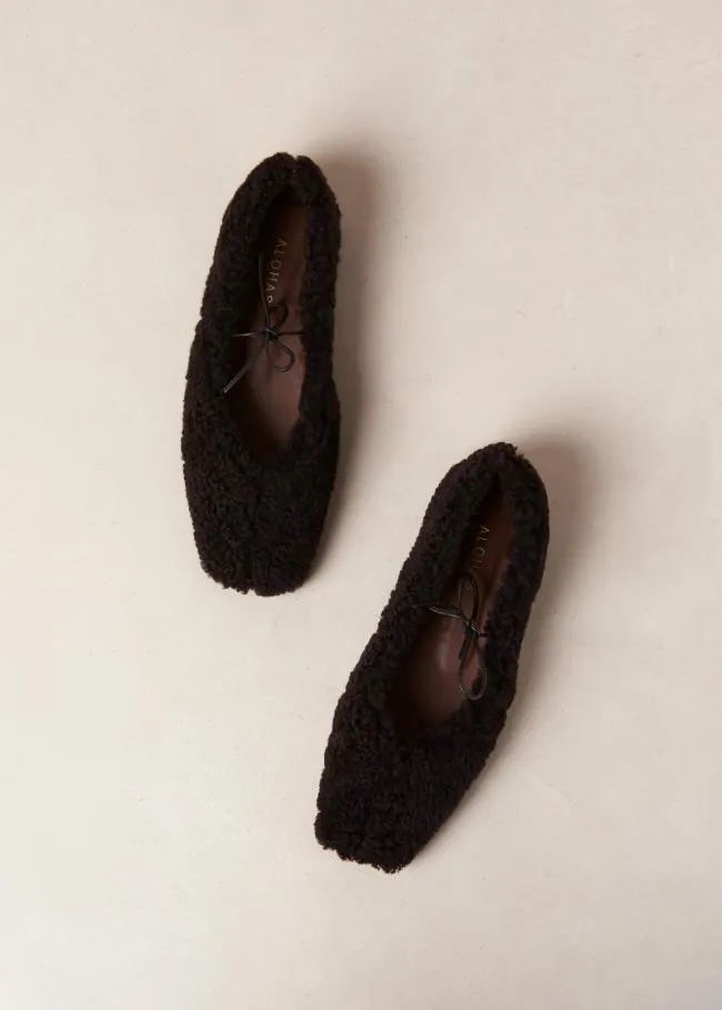 ALOHAS Ballet Flats Sway Furry 8211 Brown Fur Ballerinas 8211 Women