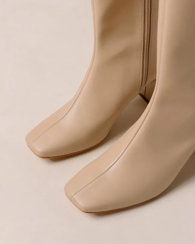 ALOHAS Boots Chalk 8211 Beige Vegan Leather Boots 8211 Women