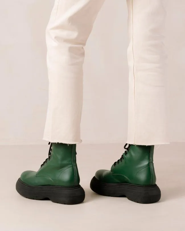 ALOHAS Boots Gouache 8211 Green Vegan Leather Boots 8211 Women