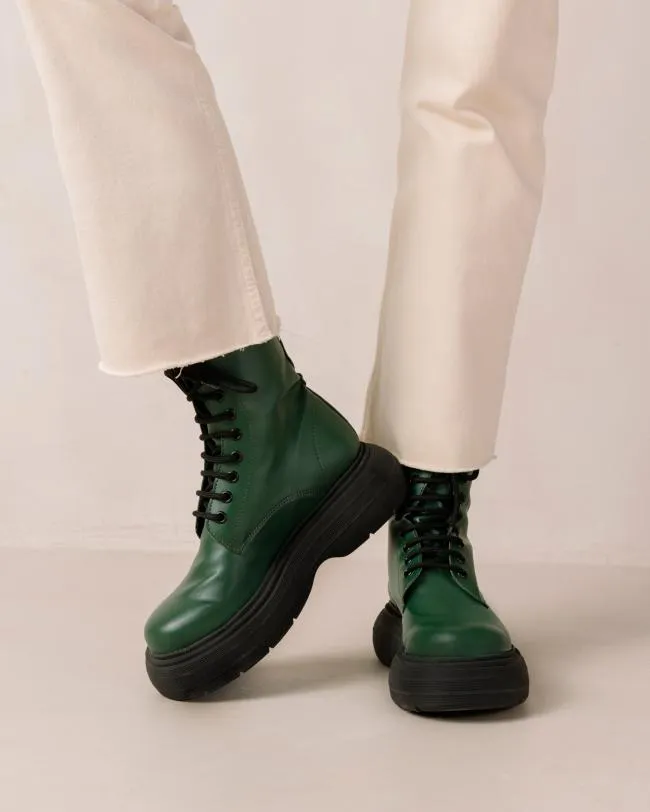 ALOHAS Boots Gouache 8211 Green Vegan Leather Boots 8211 Women