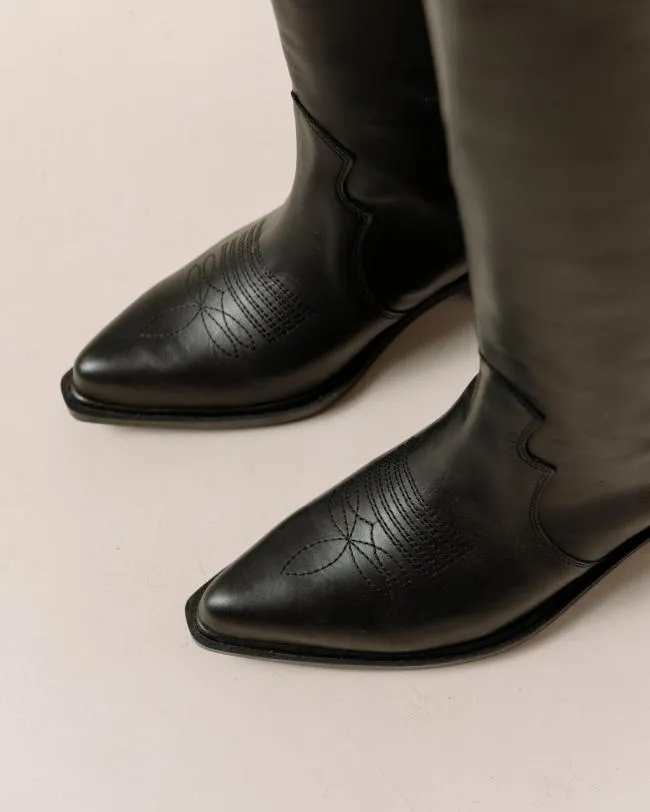 ALOHAS Boots Mount 8211 Black Leather Boots 8211 Women