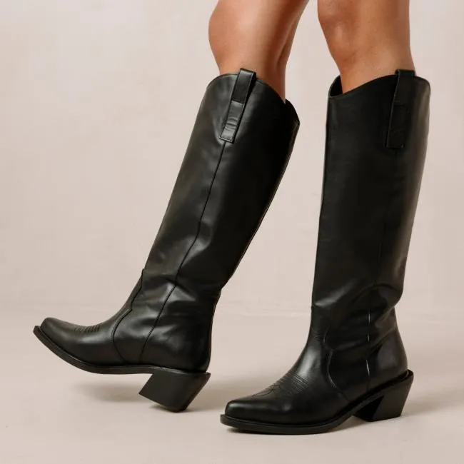 ALOHAS Boots Mount 8211 Black Leather Boots 8211 Women