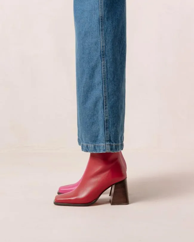 ALOHAS Boots South Bicolor 8211 Red And Pink Leather Boots 8211 Women