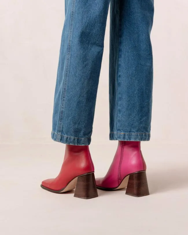 ALOHAS Boots South Bicolor 8211 Red And Pink Leather Boots 8211 Women