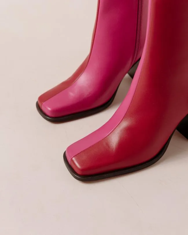 ALOHAS Boots South Bicolor 8211 Red And Pink Leather Boots 8211 Women