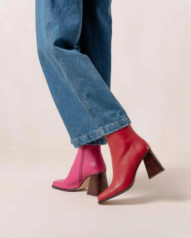 ALOHAS Boots South Bicolor 8211 Red And Pink Leather Boots 8211 Women