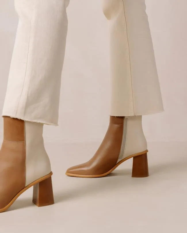 ALOHAS Boots West 8211 Cream And Brown Leather Ankle Boots 8211 Women