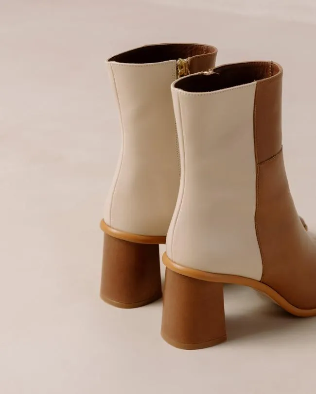 ALOHAS Boots West 8211 Cream And Brown Leather Ankle Boots 8211 Women