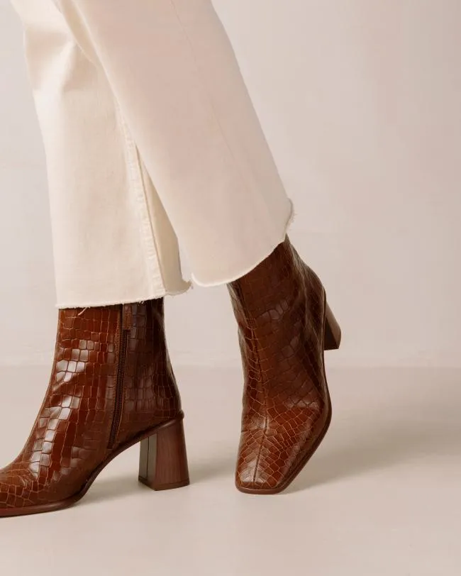 ALOHAS Boots West Cape Croco 8211 Brown Leather Boots 8211 Women