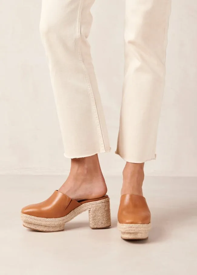 ALOHAS Clogs Pico 8211 Brown Leather Espadrilles 8211 Women