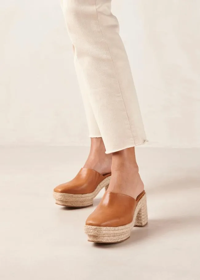 ALOHAS Clogs Pico 8211 Brown Leather Espadrilles 8211 Women