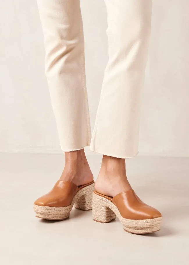 ALOHAS Clogs Pico 8211 Brown Leather Espadrilles 8211 Women