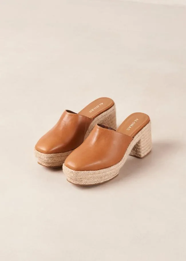 ALOHAS Clogs Pico 8211 Brown Leather Espadrilles 8211 Women