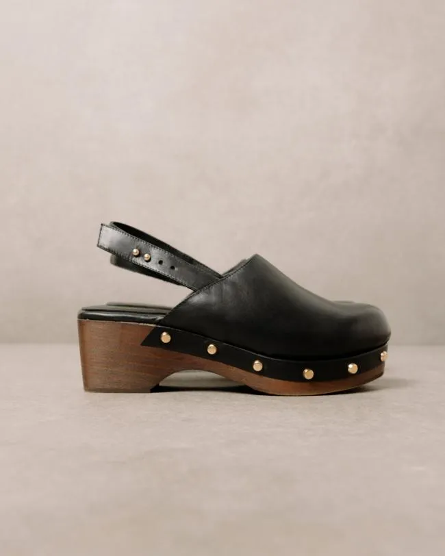 ALOHAS Clogs Vinyl 8211 Black Leather Clogs 8211 Women