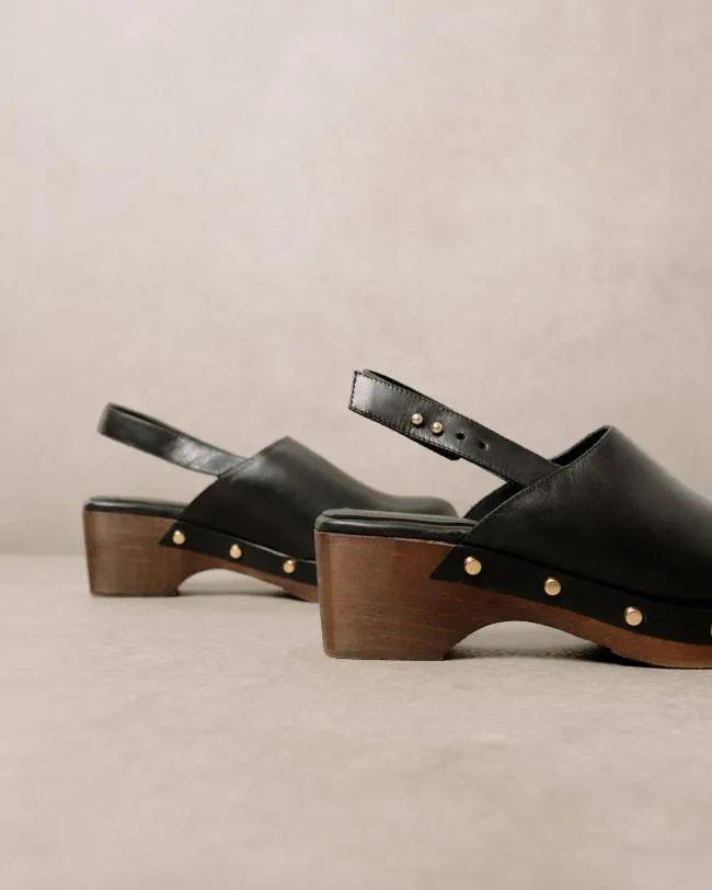 ALOHAS Clogs Vinyl 8211 Black Leather Clogs 8211 Women