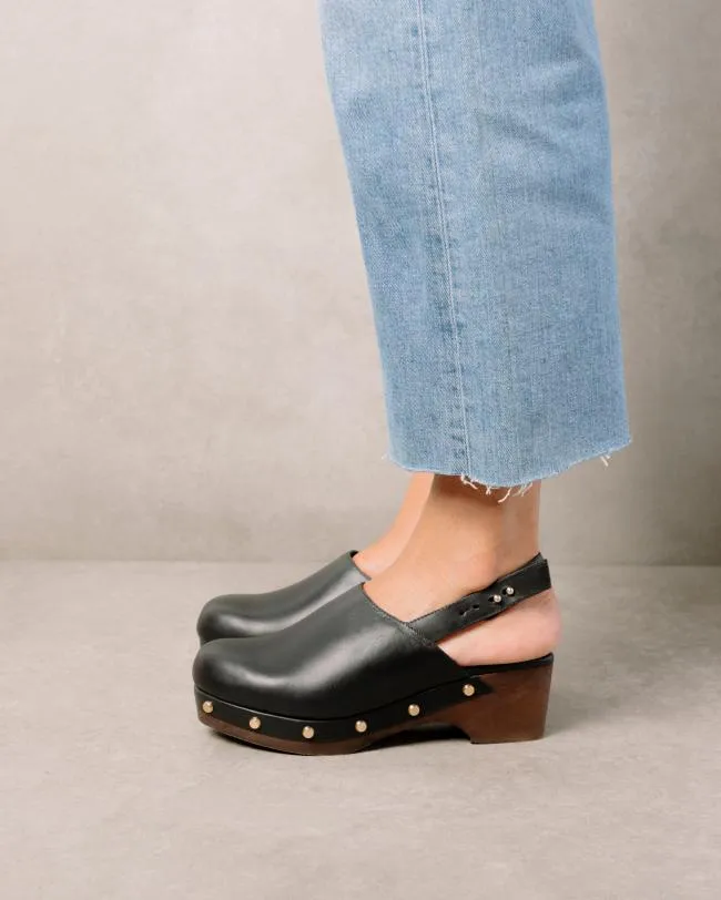 ALOHAS Clogs Vinyl 8211 Black Leather Clogs 8211 Women