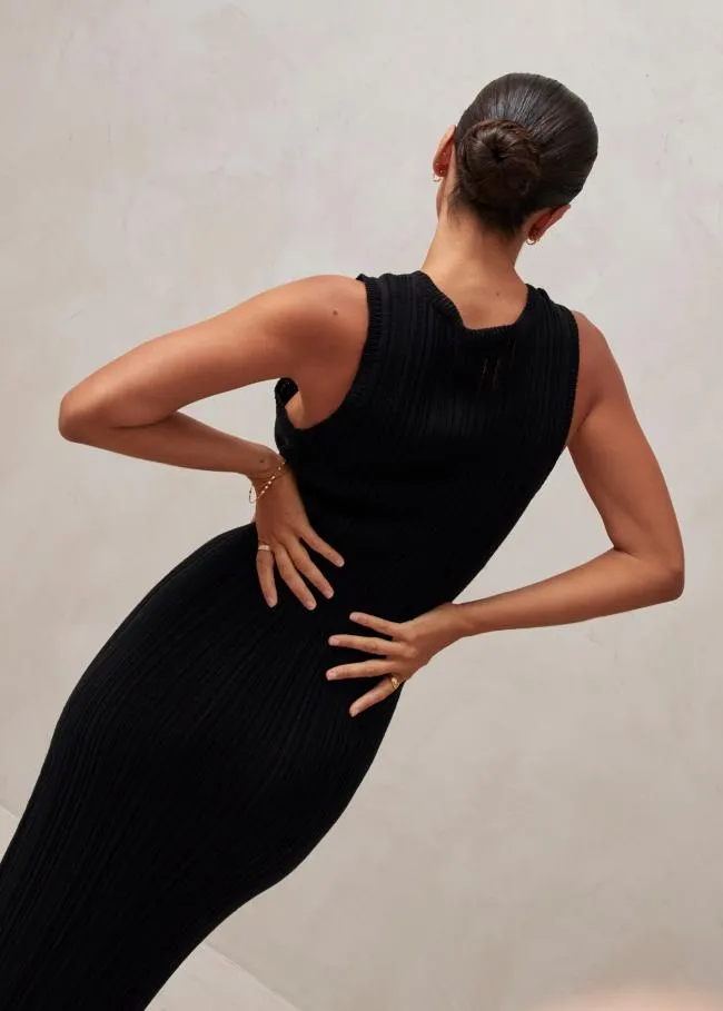 ALOHAS Dresses Breezy 8211 Black Knit Dress 8211 Women