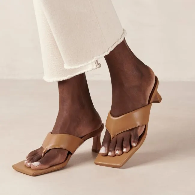 ALOHAS Heels Jolla 8211 Brown Vegan Leather Sandals 8211 Women