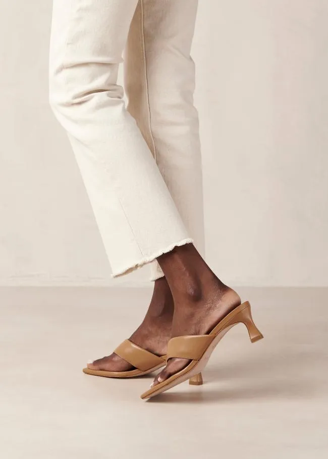 ALOHAS Heels Jolla 8211 Brown Vegan Leather Sandals 8211 Women
