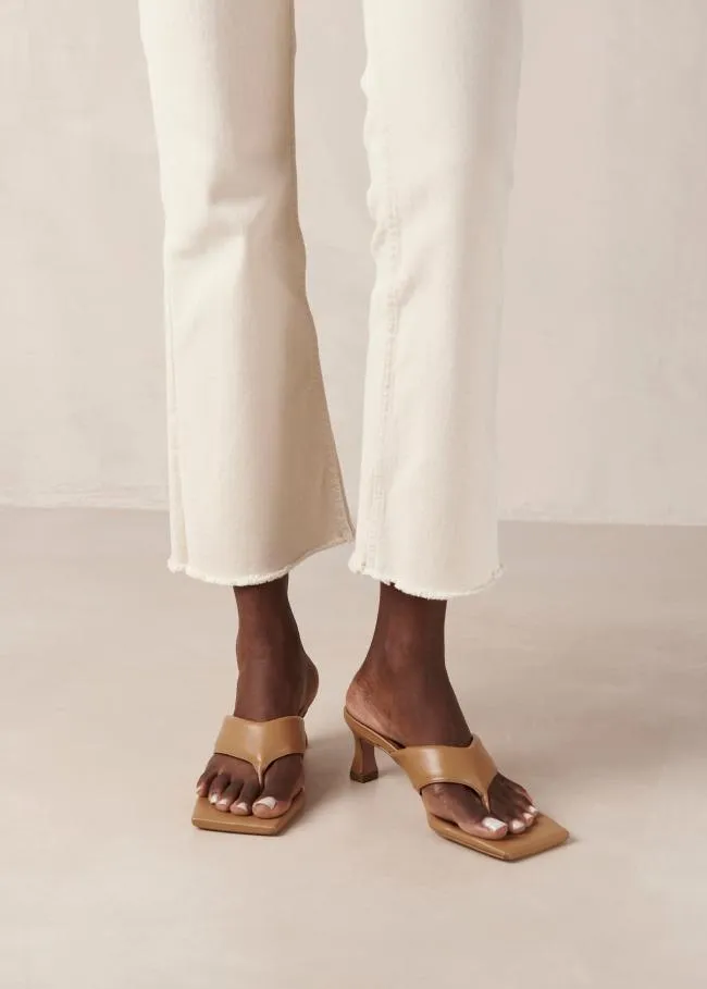 ALOHAS Heels Jolla 8211 Brown Vegan Leather Sandals 8211 Women