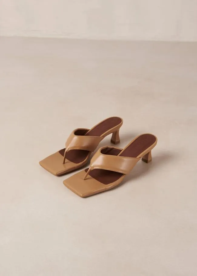 ALOHAS Heels Jolla 8211 Brown Vegan Leather Sandals 8211 Women