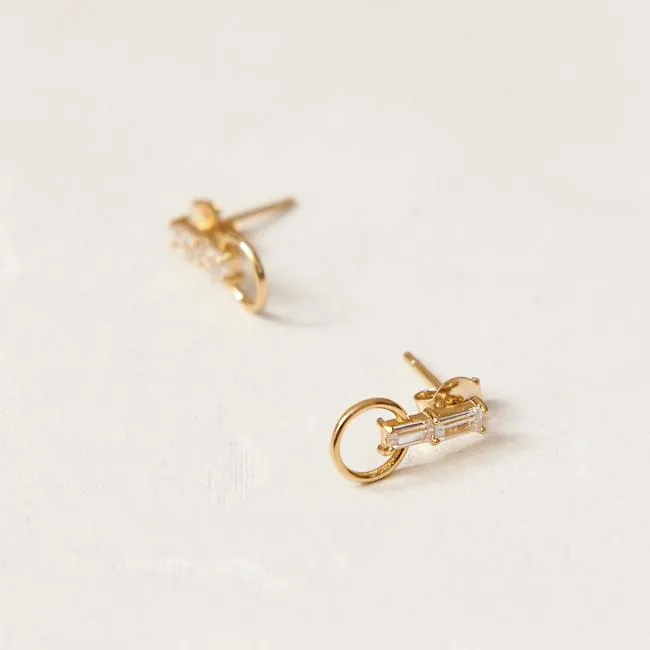 ALOHAS Jewelry Nest 8211 White Crystal Gold Plated Earrings 8211 Women