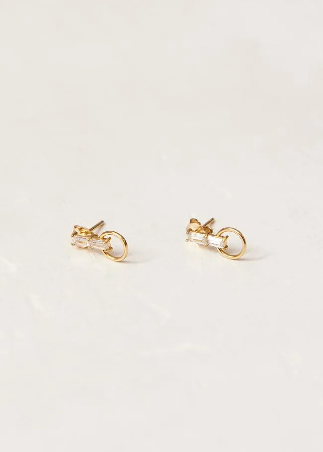 ALOHAS Jewelry Nest 8211 White Crystal Gold Plated Earrings 8211 Women