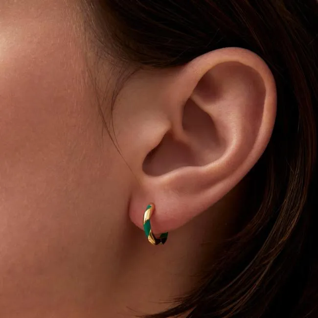 ALOHAS Jewelry Tin 8211 Gold And Green Earrings 8211 Women
