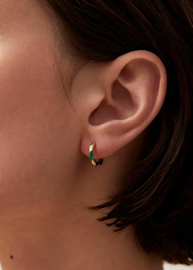 ALOHAS Jewelry Tin 8211 Gold And Green Earrings 8211 Women