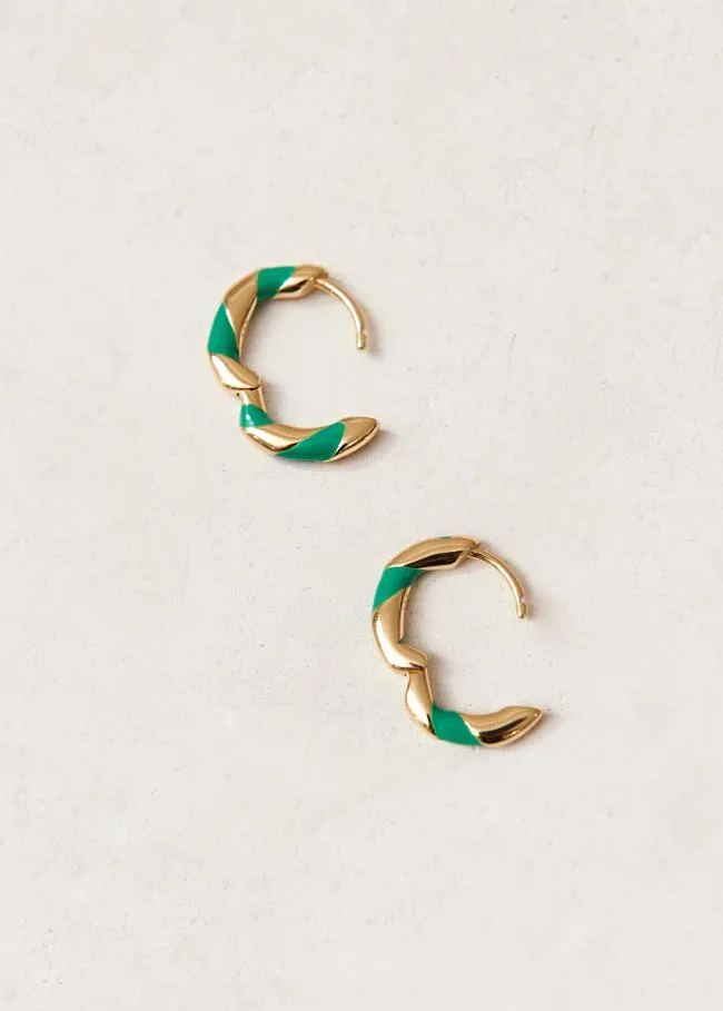 ALOHAS Jewelry Tin 8211 Gold And Green Earrings 8211 Women