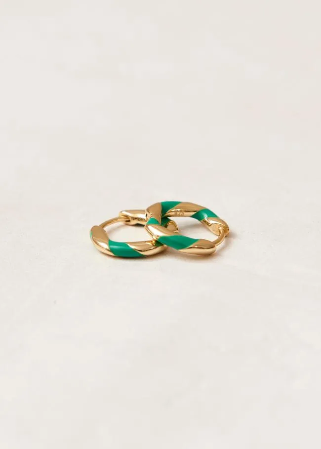 ALOHAS Jewelry Tin 8211 Gold And Green Earrings 8211 Women