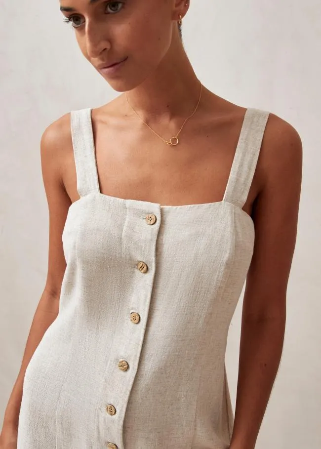 ALOHAS Jumpsuits Moira 8211 Beige Linen Romper 8211 Women
