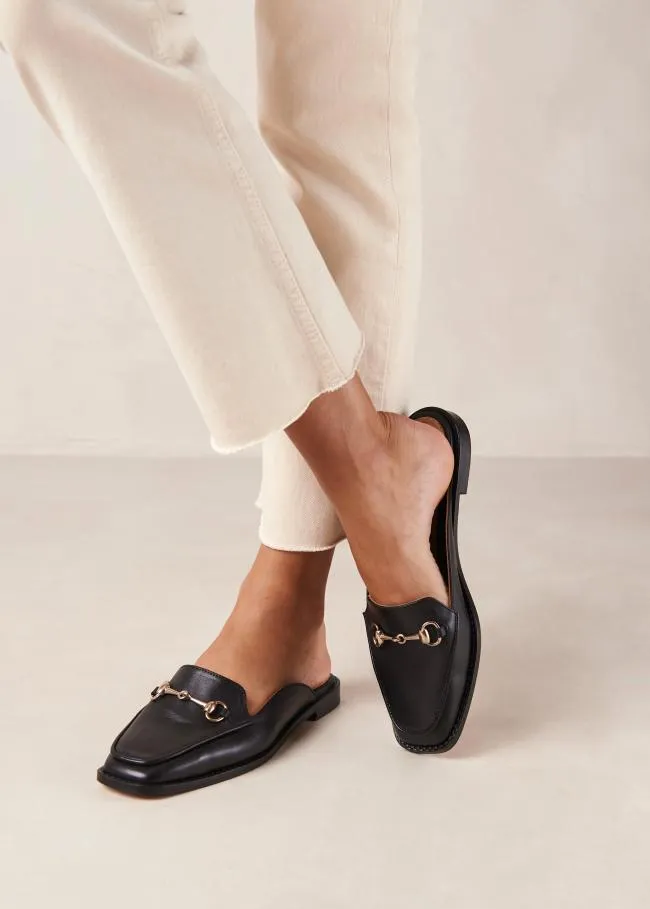 ALOHAS Loafers Kais 8211 Black Leather Mules 8211 Women