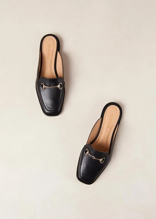 ALOHAS Loafers Kais 8211 Black Leather Mules 8211 Women