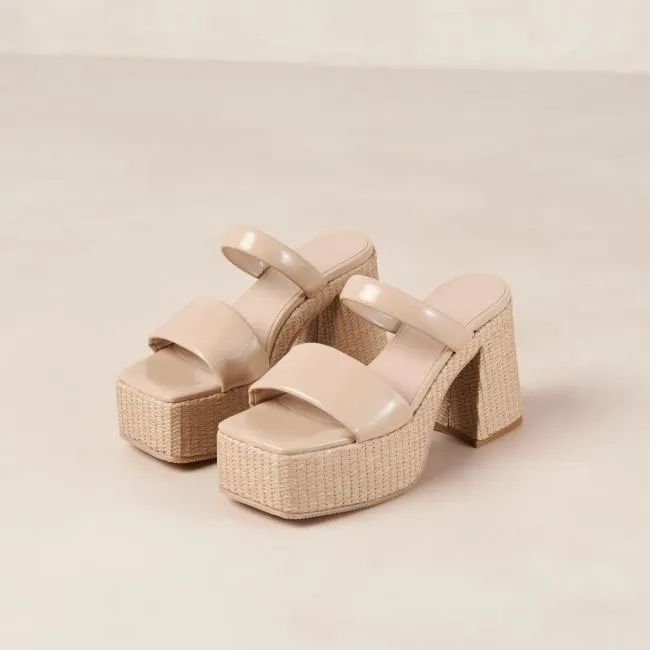 ALOHAS Mules Viviana 8211 Beige Vegan Leather Sandals 8211 Women
