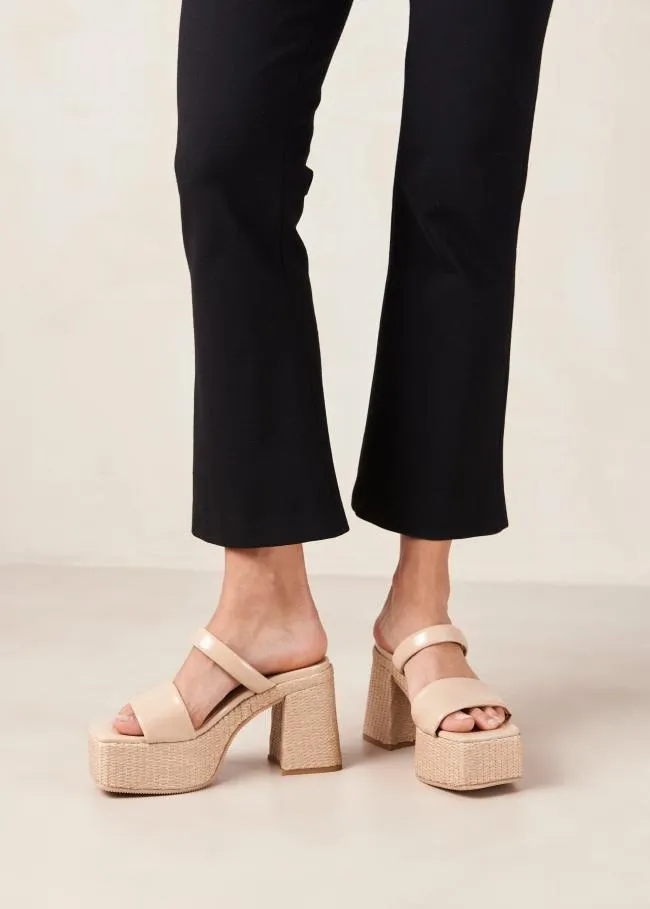 ALOHAS Mules Viviana 8211 Beige Vegan Leather Sandals 8211 Women