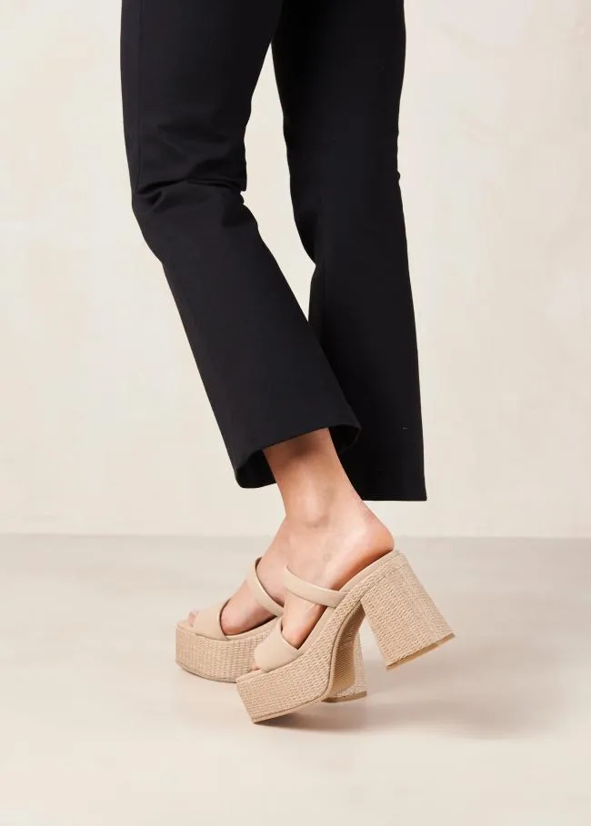 ALOHAS Mules Viviana 8211 Beige Vegan Leather Sandals 8211 Women