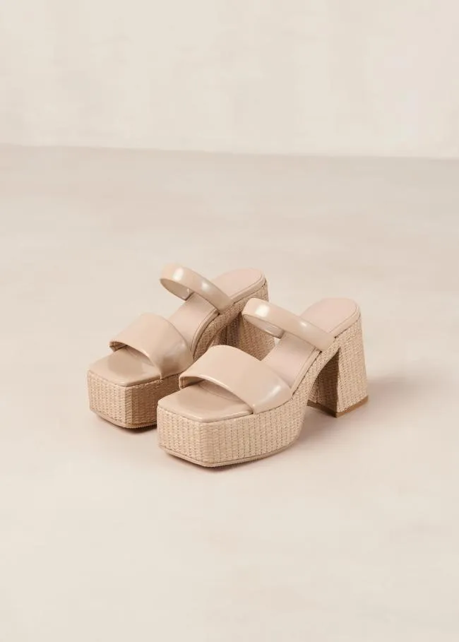 ALOHAS Mules Viviana 8211 Beige Vegan Leather Sandals 8211 Women