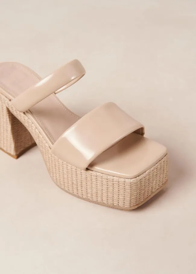 ALOHAS Mules Viviana 8211 Beige Vegan Leather Sandals 8211 Women