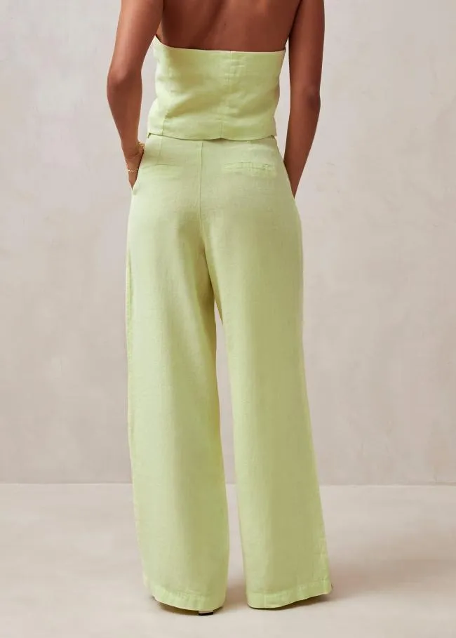 ALOHAS Pants Kaede 8211 Green Linen Pants 8211 Women