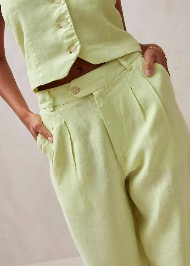 ALOHAS Pants Kaede 8211 Green Linen Pants 8211 Women