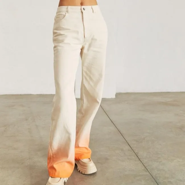 ALOHAS Pants Monday Degrad 8211 White And Orange Jeans 8211 Women