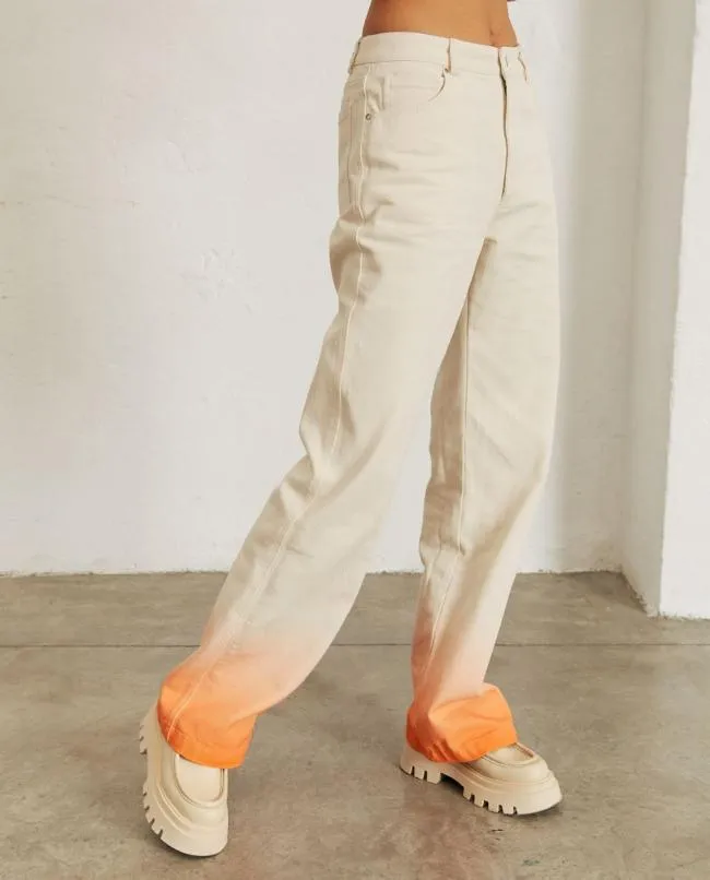 ALOHAS Pants Monday Degrad 8211 White And Orange Jeans 8211 Women