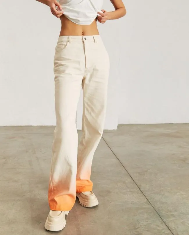 ALOHAS Pants Monday Degrad 8211 White And Orange Jeans 8211 Women