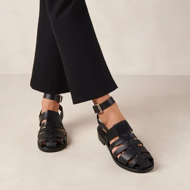 ALOHAS Sandals Perry 8211 Black Leather Sandals 8211 Women