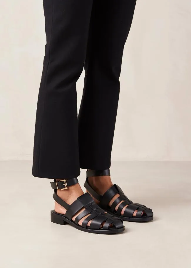 ALOHAS Sandals Perry 8211 Black Leather Sandals 8211 Women